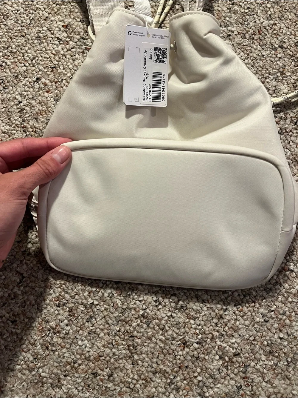 lululemon athletica Cream Drawstring Bucket Crossbody Bag
